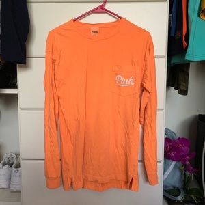 Neon Coral PINK/ Victoria Secret long sleeve T